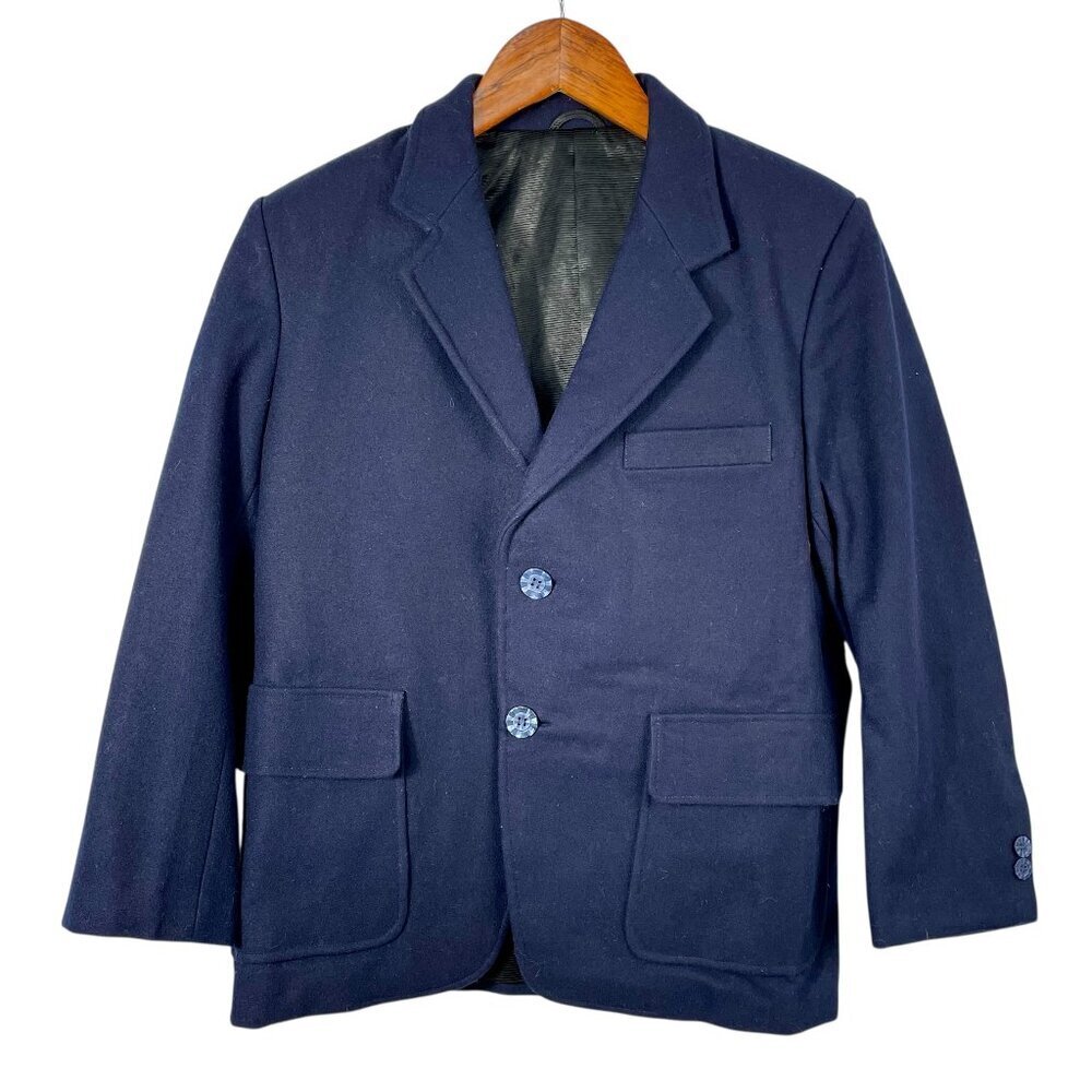 Bespoke Vintage Wool Blazer Youth 12–14 Navy Hand Tailored Jacket - Picture 2 of 12